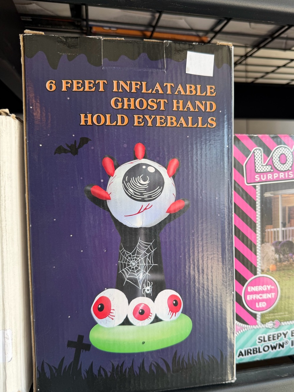 6-Foot Inflatable Ghost Hand with Red Eyeballs - Halloween Decoration